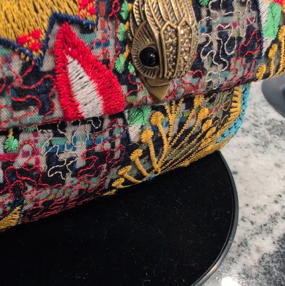 Kurt Geiger Multicolor Embroidered Shoulder Bag with Gold Hardware EUC - Picture 2 of 7